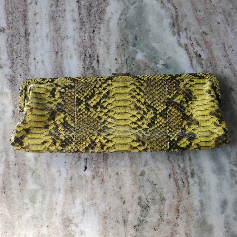 MICHAEL KORS SNAKESKIN LEATHER CLUTCH